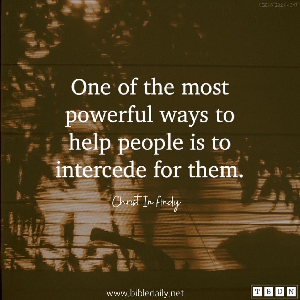 Intercede for people