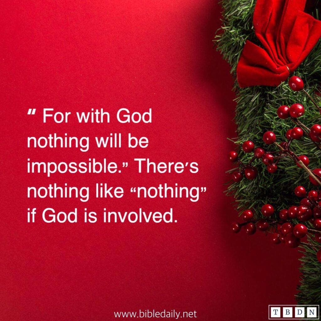 With God, nothing will be impossible