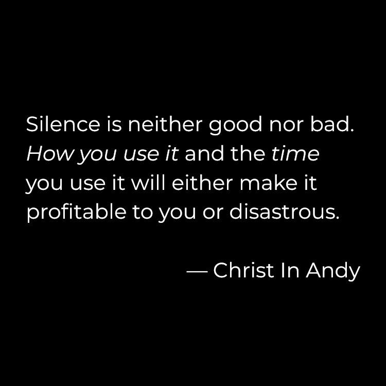 a time to be silent - quote