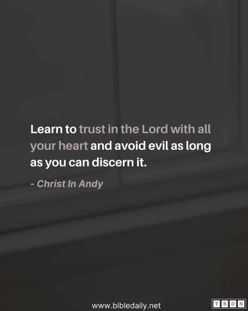 Devotional - Trust In The Lord With All Your Heart