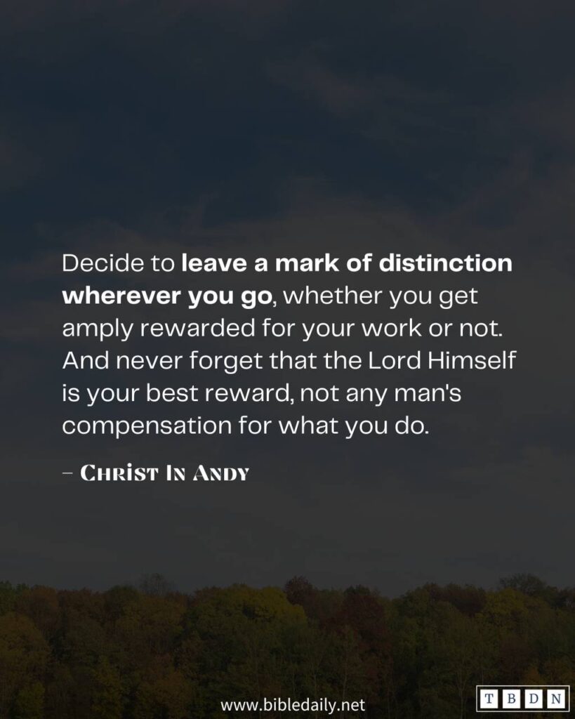 Devotional - A Mark of Distinction