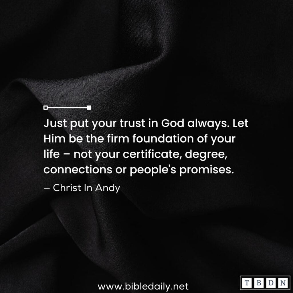 Devotional - Put Your Trust In God