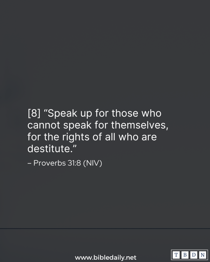 Devotional - Speak up for Those Who Cannot Speak for Themselves
