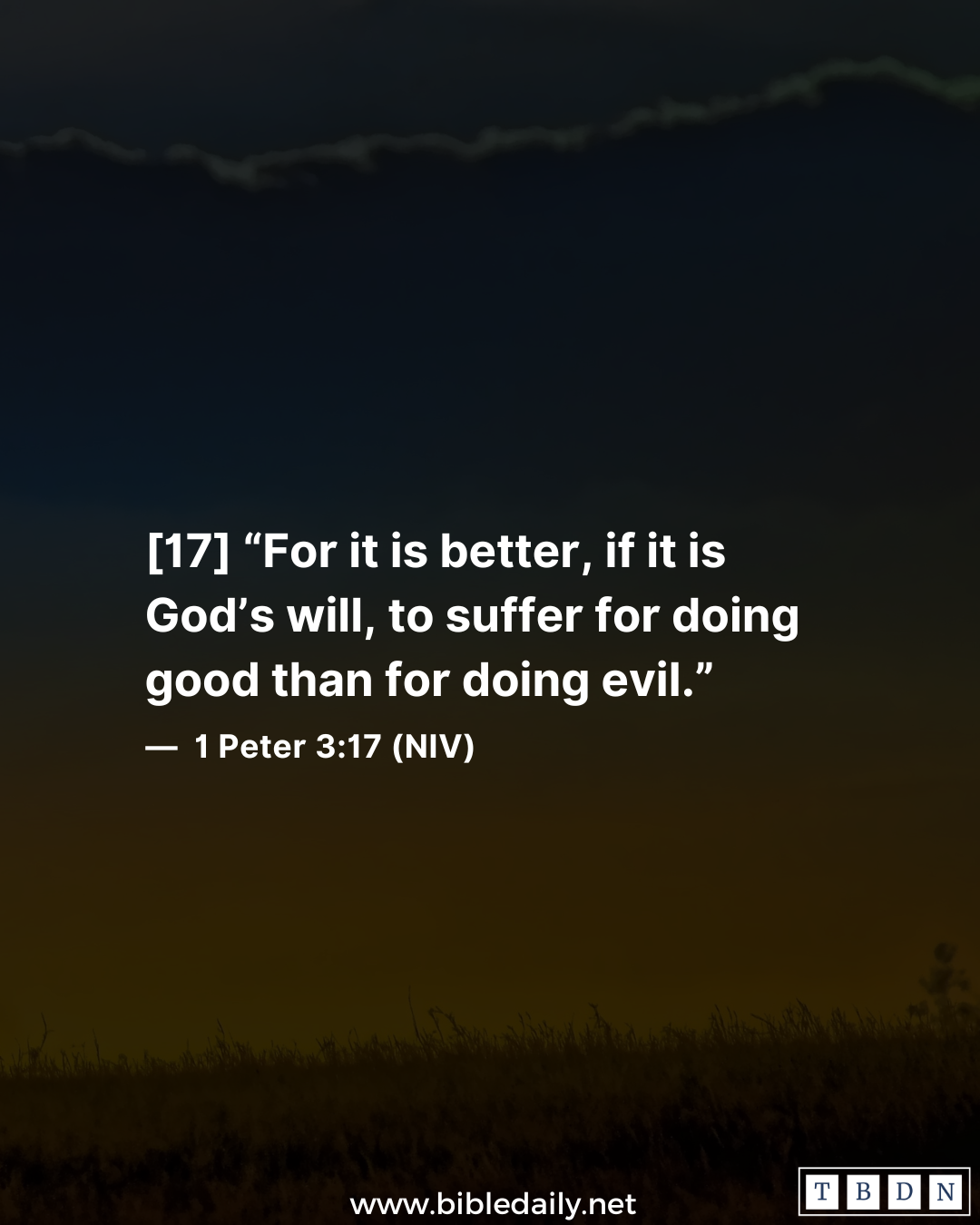 Devotional - It Is Better To Suffer for Doing Good